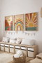 Wallity Conjunto de 3 Pinturas Decorativas Enmarcadas en Madera Maciza